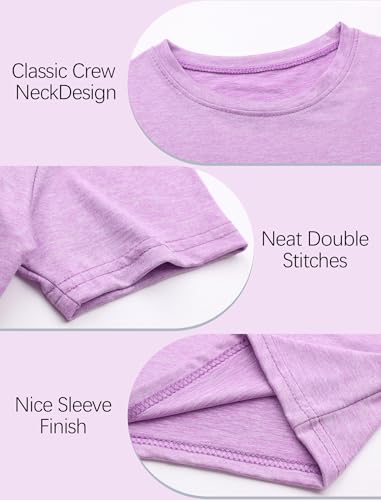 Quick Dry Sport T-Shirts for Girls, Kids & Teens - Light Purple, Age 14-16