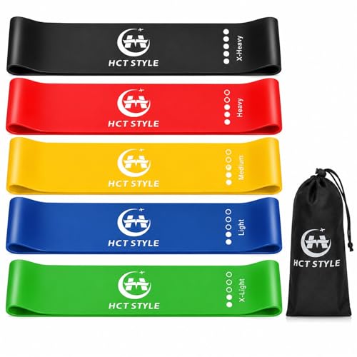 Multi-Color Resistance Bands Set of 5 for Full Body Workout, Yoga & Fitness