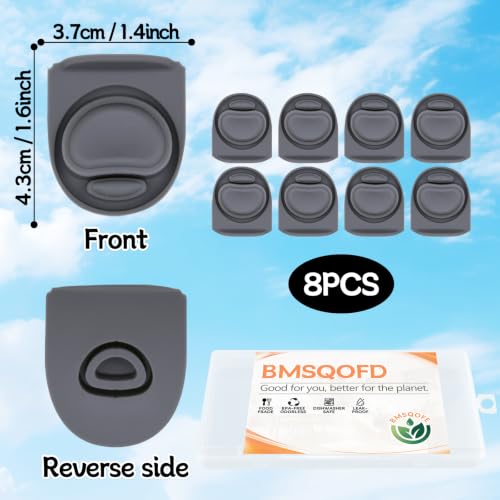 8-Pack Replacement Rubber Seal Stoppers for Owala FreeSip Bottles - Grey