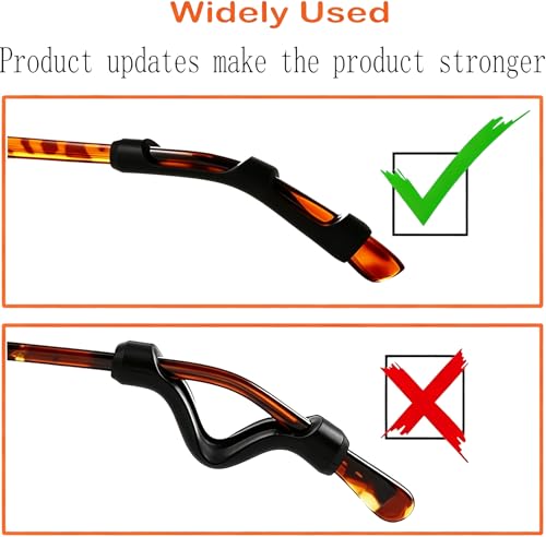 Eyeglass Ear Cushions - 7 Pairs Soft Silicone Anti-Slip - Clear & Black