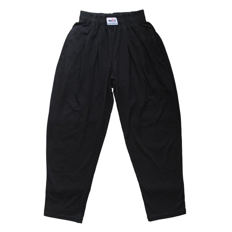 Muscle Alive Men's Baggy Sweatpants Athletic Gym Pants Bodybuilding Fitness Sports Trousers Loose Fit Joggers with Pockets Black Color Size L
