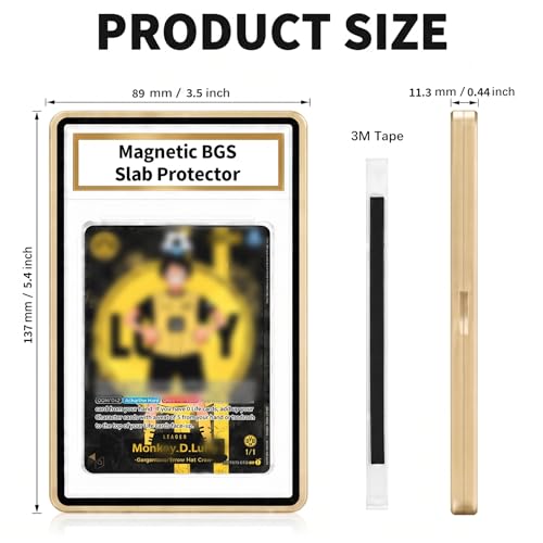 Matlir Light Gold BGS Slab Protector with UV & Impact Shield for 35PT Cards