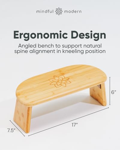 Folding Meditation Bench - Bamboo Kneeling Stool Without Pillow
