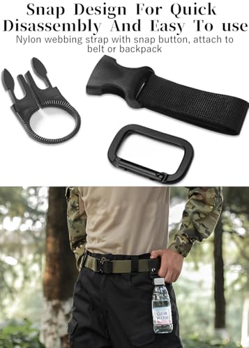 Portable Water Bottle Clip Holder - 2PCS Black Buckle Clip