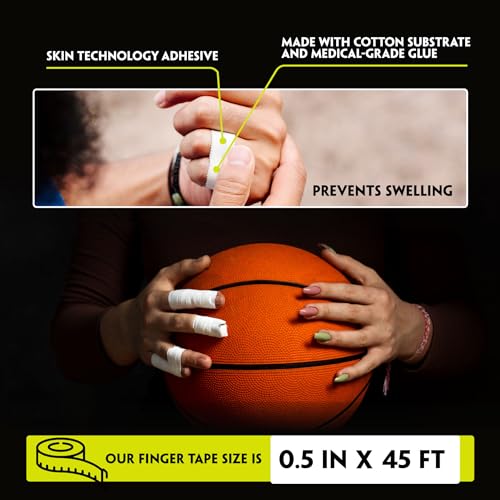 Athletic Finger Tape - Residue Free Sports Wrap for BJJ & MMA - 2 Pack