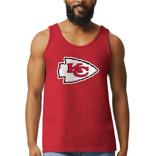 Kansas City Chiefs Distressed Logo Men's Fan Tank Top - XL