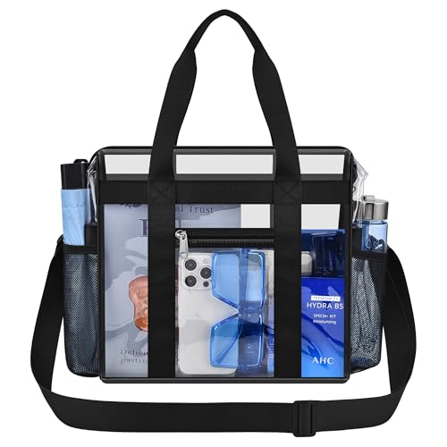 Clear Stadium Event Bag with Zipper & Adjustable Strap - 12" x 6.5" x 11.5"