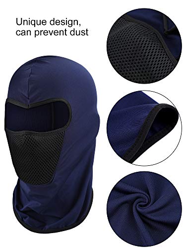 Blulu Balaclava Ski Mask 6-Pack – Full Face Cover, Sun Protection, Breathable, Black/Gray/Navy/Khaki/Shiny Green (Medium)
