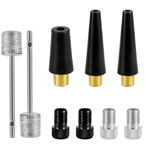 9-Piece Bike Valve Adapter Set - Brass Tire Inflation Nozzles