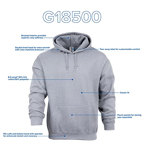 Gildan Adult Fleece Hoodie Sweatshirt G18500 1-Pack Safety Pink XL