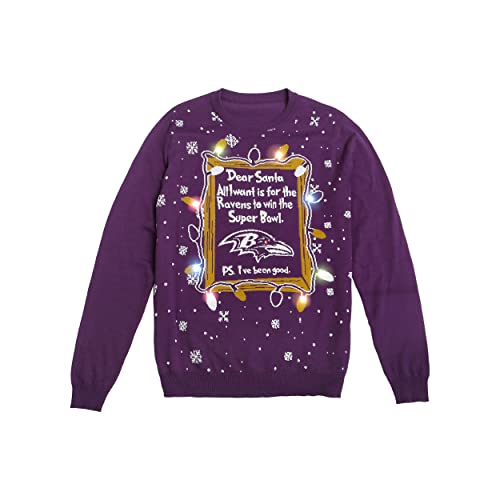 NFL Team Logo Holiday Ugly Sweater - Light Up Design