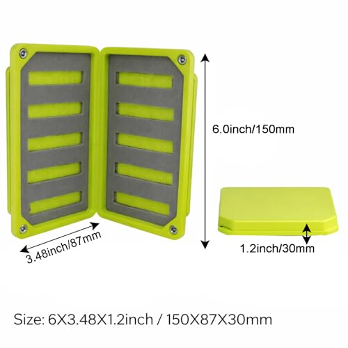 Aventik 2 Pack Green Fly Fishing Float Tackle Boxes with EVA Foam, Slim Waterproof Storage