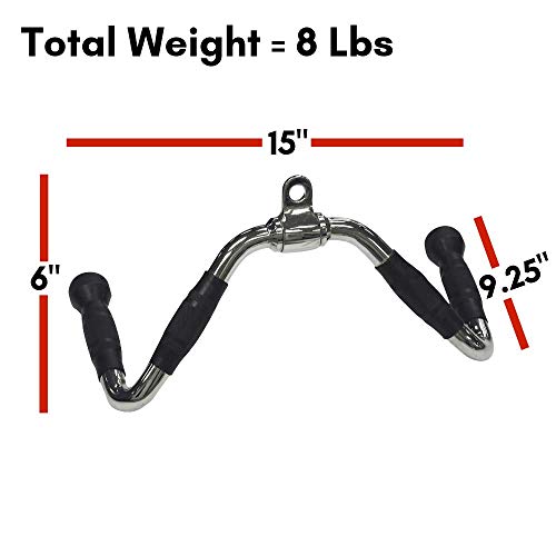 Body-Solid Pro-Grip Multi Bar Cable Attachment 14 lbs Silver for Cable Machines