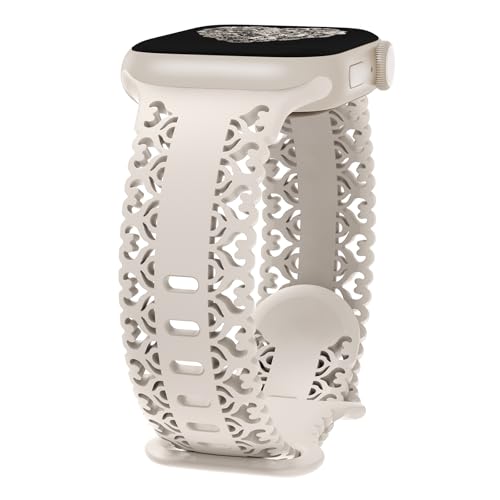 Breathable Lace Silicone Sport Band for Smart Watches - Starlight 38/40/41/42mm
