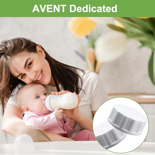 Leak-Proof Replacement Caps for Avent Wide-Neck Baby Bottles - 6-Pack