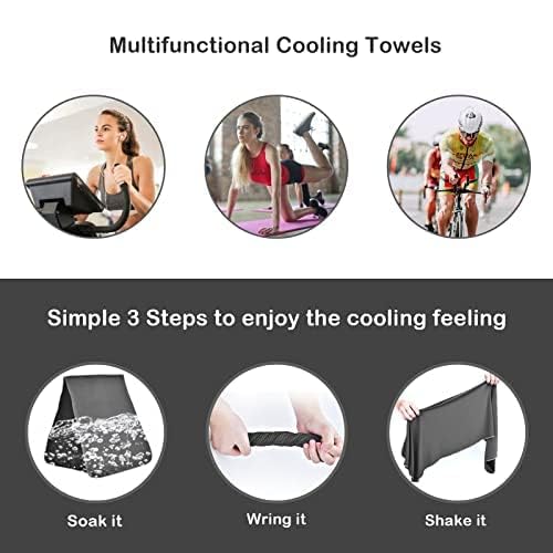 Cooling Towels - 4 Pack Gray, Instant Reusable Microfiber for Sports & Fitness