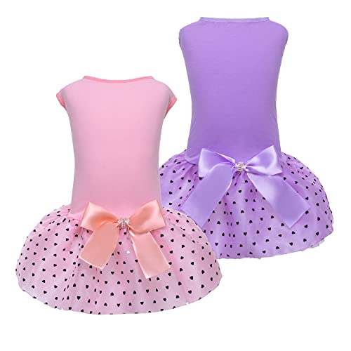 Dog Wedding Dress Shirts - Cute Pink & Purple Outfit for Pets - Medium