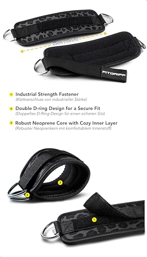 Ankle Straps for Cable Machine - Premium Leg Pulley Attachments