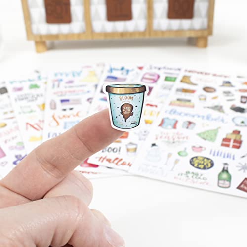 Holiday Seasonal Planner Sticker Sheets - Vintage Design, 310 Stickers