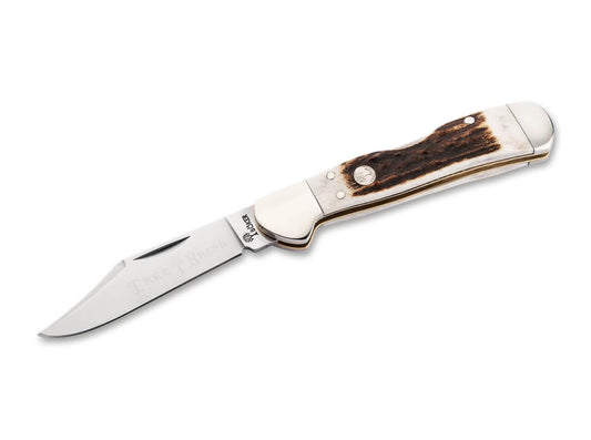 Boker Mini Copper head Lock 2.63 Inch Folding Pocket Knife, Genuine Stag Handle, Traditional Series 2.0, Made In Germany