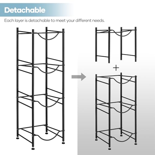 SEHERTIWY 5 Gallon Water Cooler Jug Rack, 4 Tier Detachable Water Bottle Storage Rack, Heavy Duty Water Bottle Organization for Home, Office