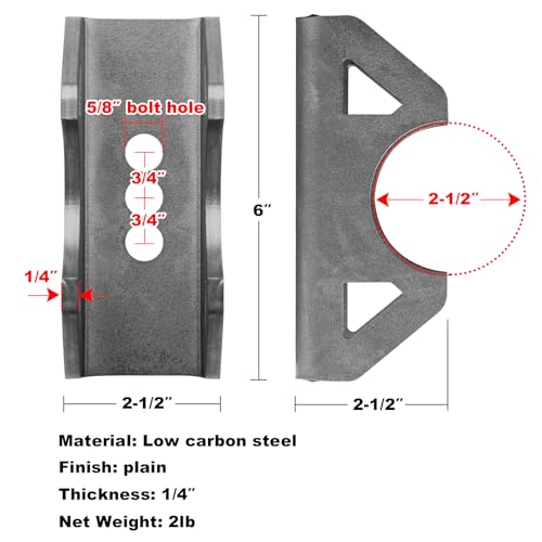 Leaf Spring Perch Seats for 2.5" Trailer Axles - 2 Pack