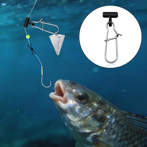 Duo Lock Snaps Sinker Slides - Black, 25pcs Fishing Accessories