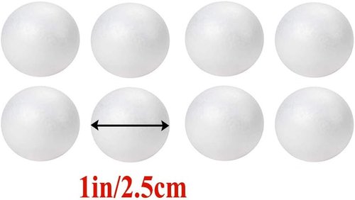 Hesmartly 50-Pack White Craft Balls - Smooth Round Foam Balls for DIY Decorations | 1-Inch Size