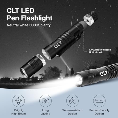 LED Mini Flashlight - 150 Lumen Compact Tactical Light (3.5-Inch)
