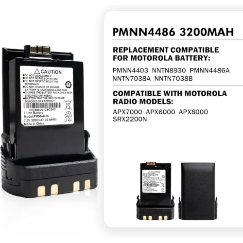 7.2V 3200mAh Li-ion Battery for Two-Way Radios - Replacement for Motorola & Talkabout