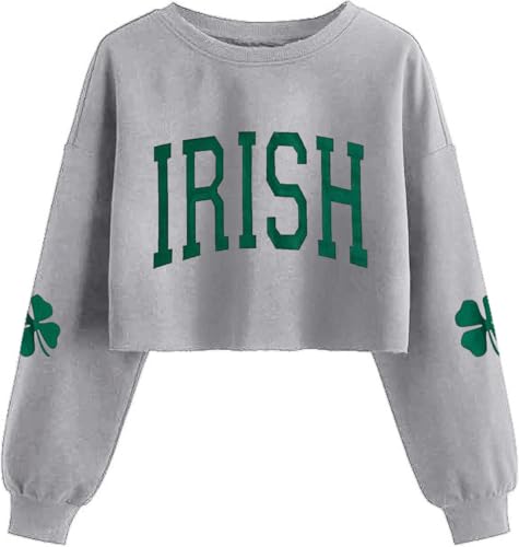 Women's Halloween Witch Vintage Graphic Crop Sweatshirt - Large / Grey