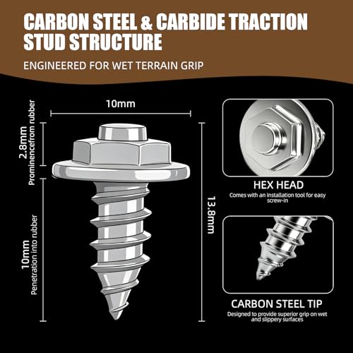 30PCS Wading Boot Studs with Installation Tool - Silver