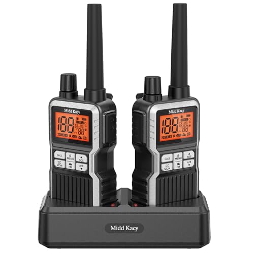 NULETO 2 Pack Silver Walkie Talkies Long Range GMRS Two-Way Radios