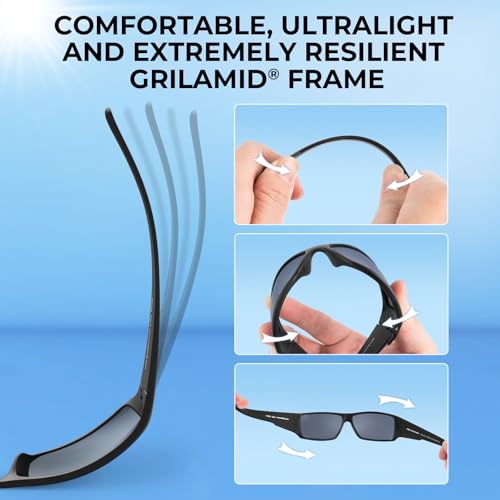KastKing Iditarod Polarized Sport Sunglasses Matte Black Frame Smoke Lens
