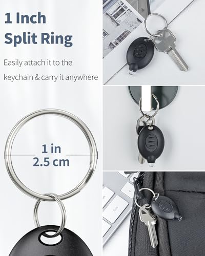 Mini LED Keychain Flashlight - 5 Pack, Black Shell with White Light