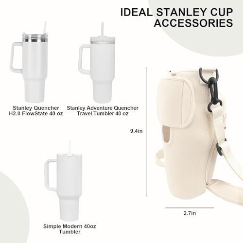 Water Bottle Carrier Bag with Phone Pocket - Adjustable Sling Pouch