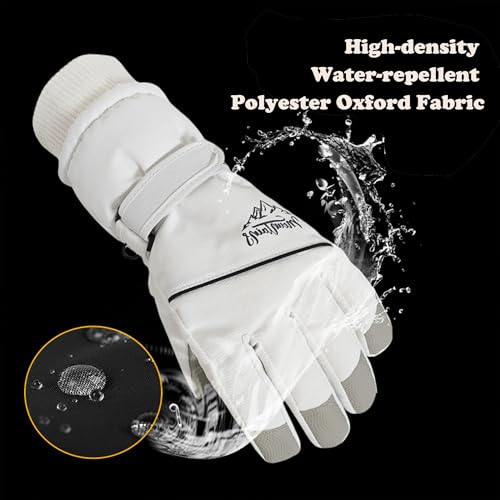 Waterproof Winter Ski Gloves - Black, Size 11.4x4.7in