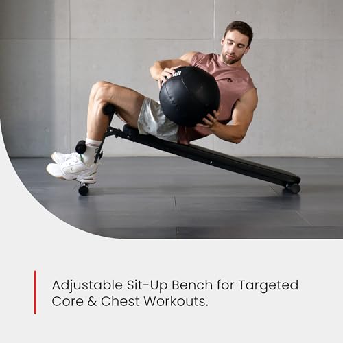 Adjustable Sit Up Ab Bench & Decline Weight Bench - Black