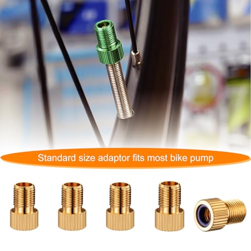 Presta to Schrader Valve Adapter for Bicycle - Aluminum, 5pcs - Black