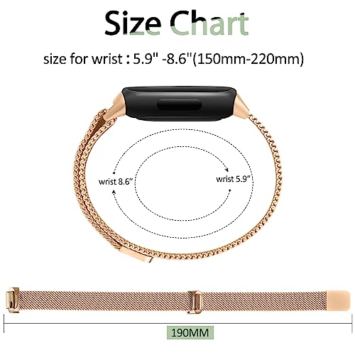 Stainless Steel Adjustable Band for Fitbit Inspire 3 - Rose Gold