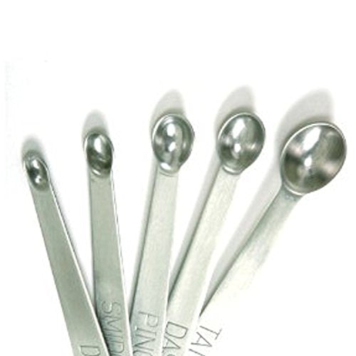 Mini Stainless Steel Measuring Spoons Set of 5 - Tad, Dash, Pinch, Smidgen, Drop