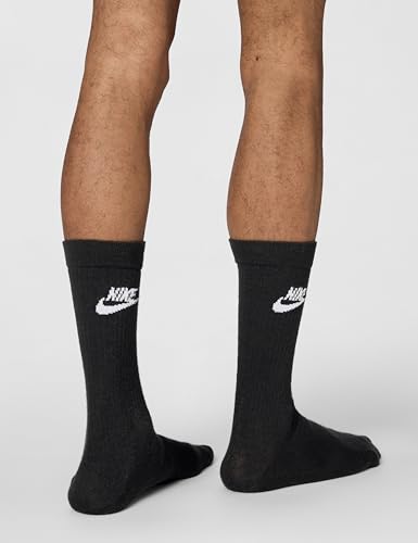 Nike Dri-FIT Everyday Essential Crew Socks Large Black/White Pack of 3