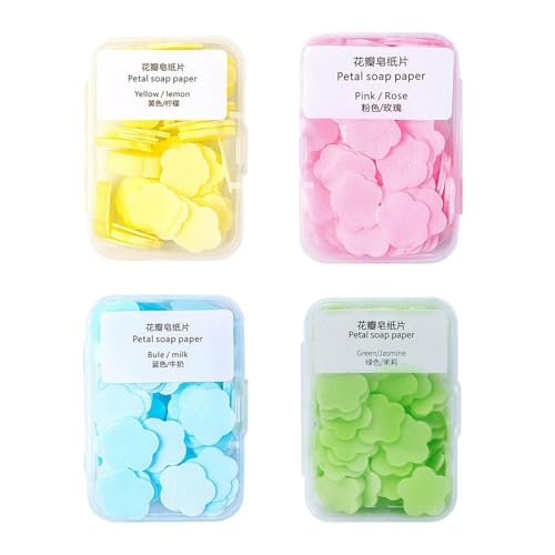 Portable Paper Soap Sheets - 4 Scents, 400 Dissolvable Petals