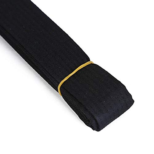 Taekwondo Cotton Martial Arts Ranking Belt for Kids - Black, 220cm