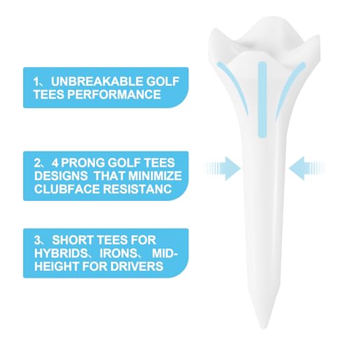 1.5 Inch Plastic Golf Tees - 120 Pack with Low-Friction Design