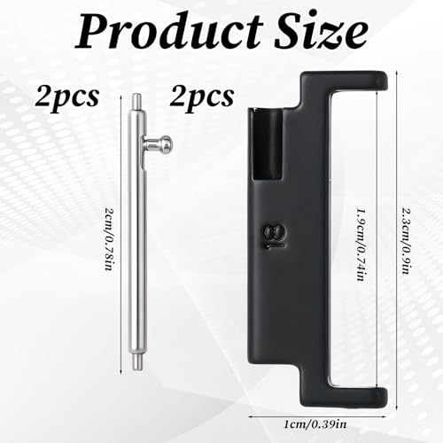 Universal Black Alloy Steel Watch Band Adapter - 18mm to 20mm