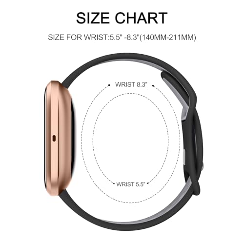 Soft Silicone Sport Band for Fitbit Versa 2 - Black/Gray