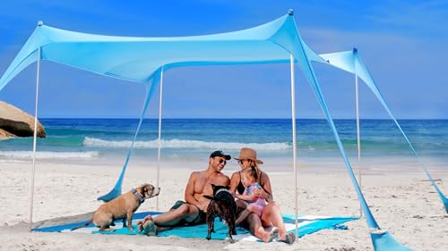 Portable Beach Tent Canopy with UPF50+ Sun Protection