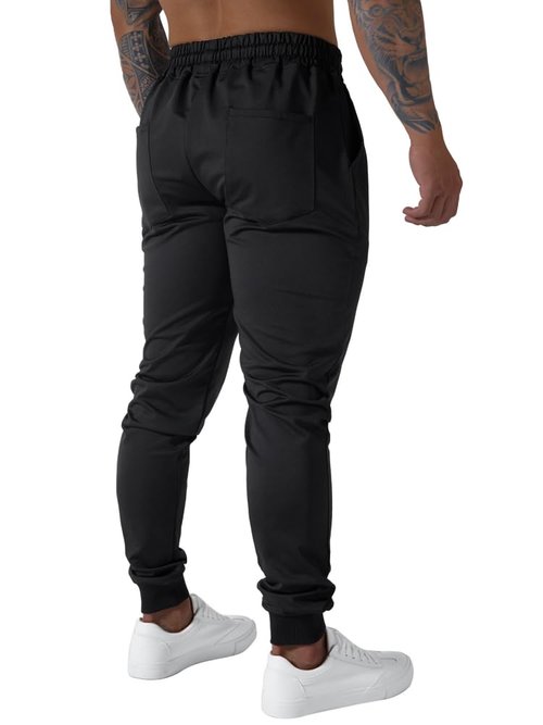 MGYIMOYUGYM Men's Slim fit Jogging Pants, Suitable for Running and Fitness Activities, Bottom Binding Sports Pants Size Black-M