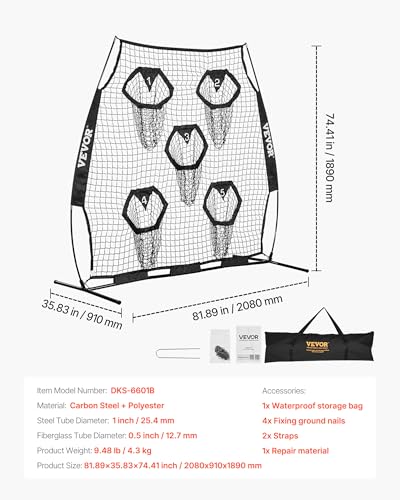 6x6 ft Football Passing Net with Targets, Durable Training Equipment for QB Accuracy
